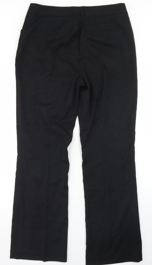TU Womens Black Polyester Dress Pants Trousers Size 12 L30 in Regular Hook & Eye