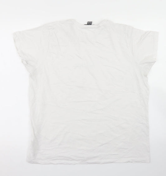 Primark Womens White Cotton Basic T-Shirt Size L Crew Neck - Cool to be Kind