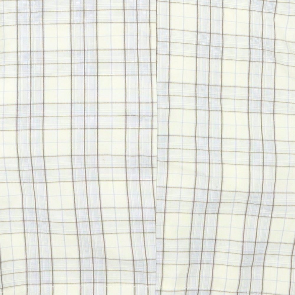 SheIn Womens Yellow Plaid Polyester Cropped Button-Up Size XS Collared