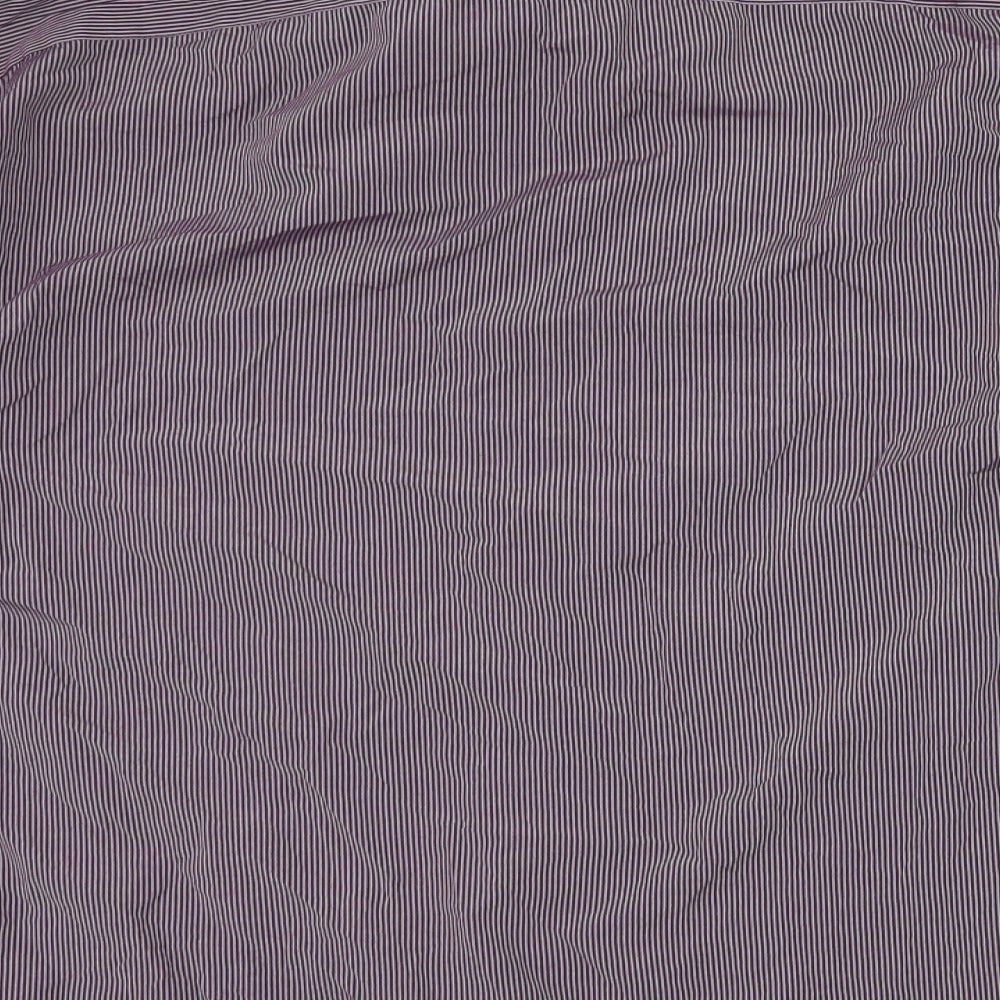 River Island Mens Purple Striped Cotton Button-Up Size L Collared Button