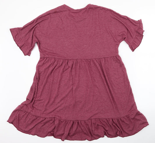 SheIn Womens Purple Polyester Skater Dress Size XS Round Neck Pullover