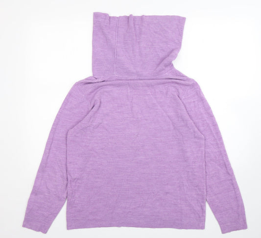 St Bernard Womens Purple Roll Neck Acrylic Pullover Jumper Size L