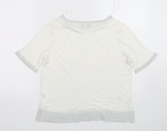Womens UK Size 14 NEXT White Pullover Jumper