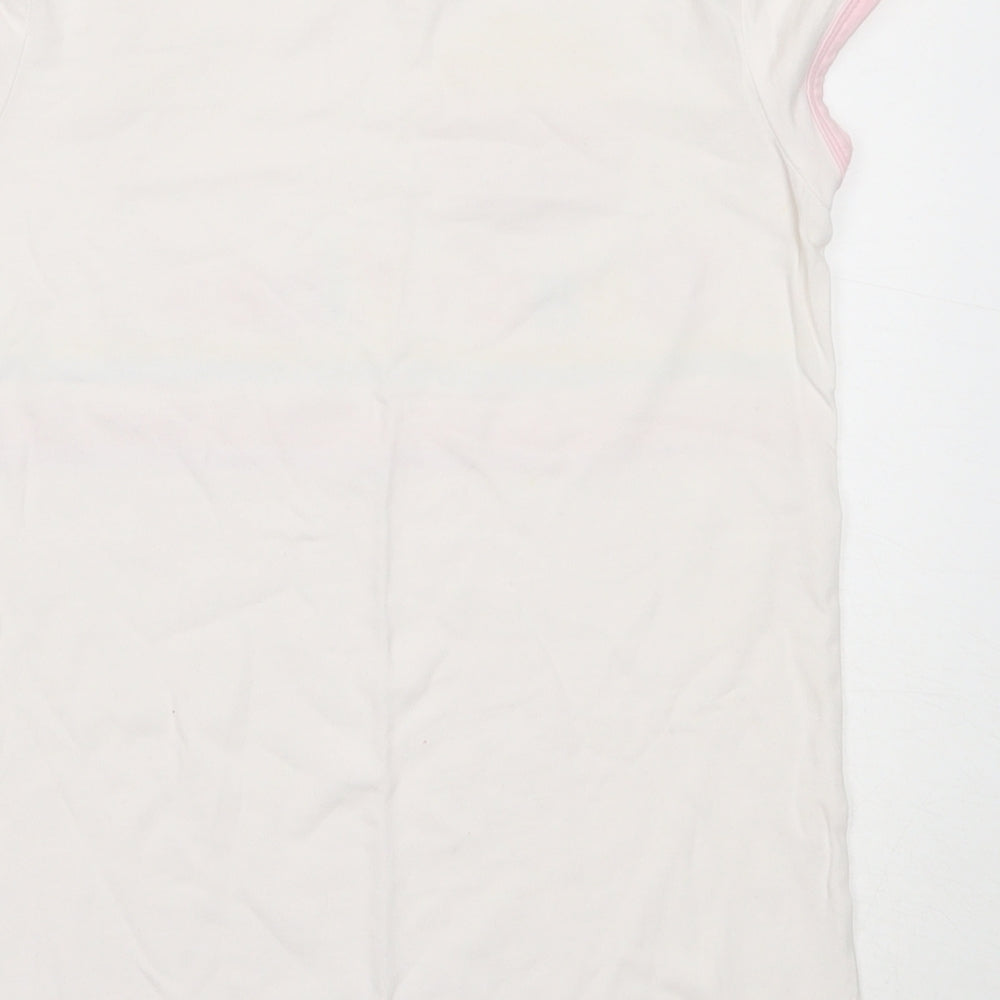 TU Girls White Cotton Basic T-Shirt Size 9 Years Round Neck - beach