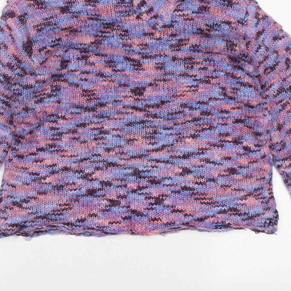 George Girls Purple Roll Neck Geometric Acrylic Pullover Jumper Size 13-14 Years Pullover