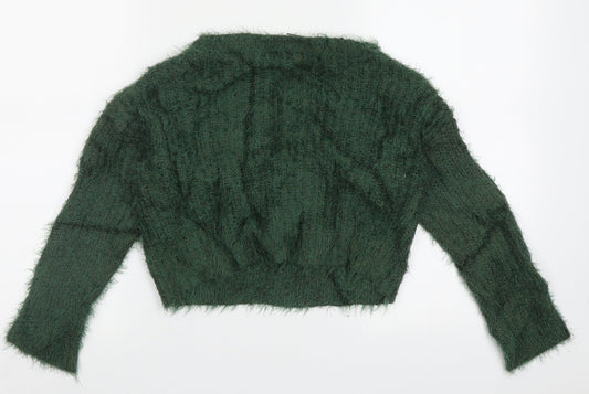 FOREVER 21 Womens Green Crew Neck Acrylic Pullover Jumper Size S