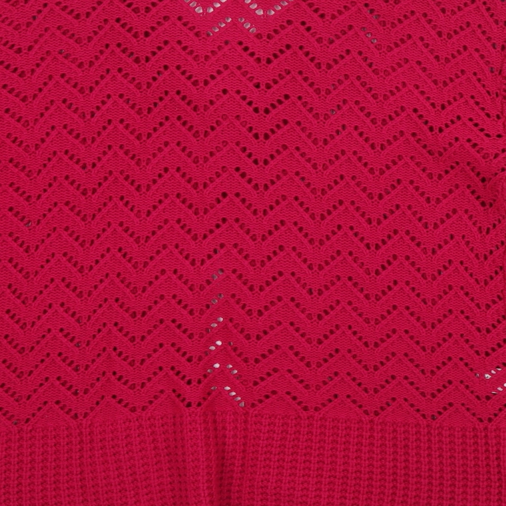 Womens UK Size M Glimpse Design Pink Cardigan Jumper