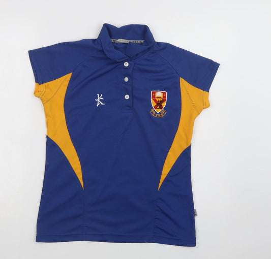 Kukri Womens Blue Colourblock Polyester Jersey Polo Size S Collared - CJHS