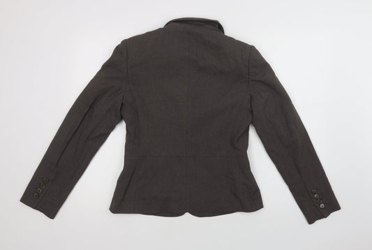 AMARANTO Womens Grey Jacket Blazer Size 12 Button