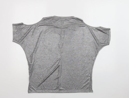 Womens UK Size 10 New Look Silver Basic Blouse