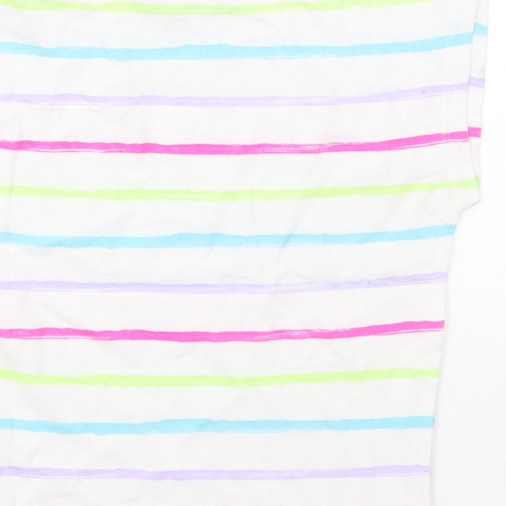Dunnes Girls Multicoloured Striped Cotton Basic T-Shirt Size 2-3 Years Crew Neck Pullover