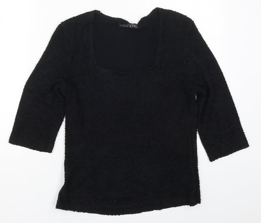 Womens UK Size 12 Alex & Co Black Basic T-Shirt
