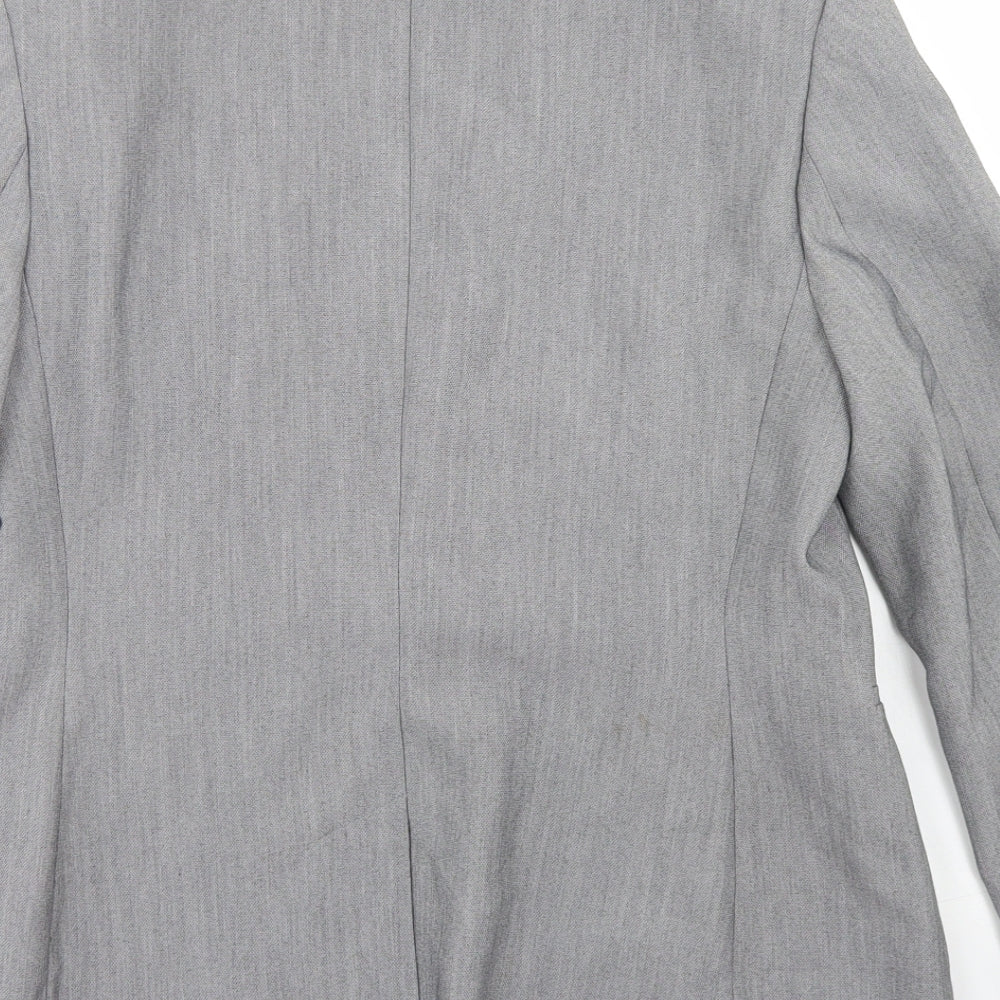 Papaya Womens Grey Polyester Jacket Blazer Size 12