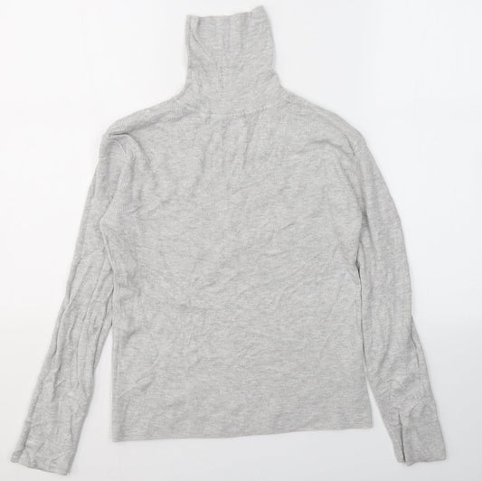 Primark Womens Grey Roll Neck Viscose Pullover Jumper Size M