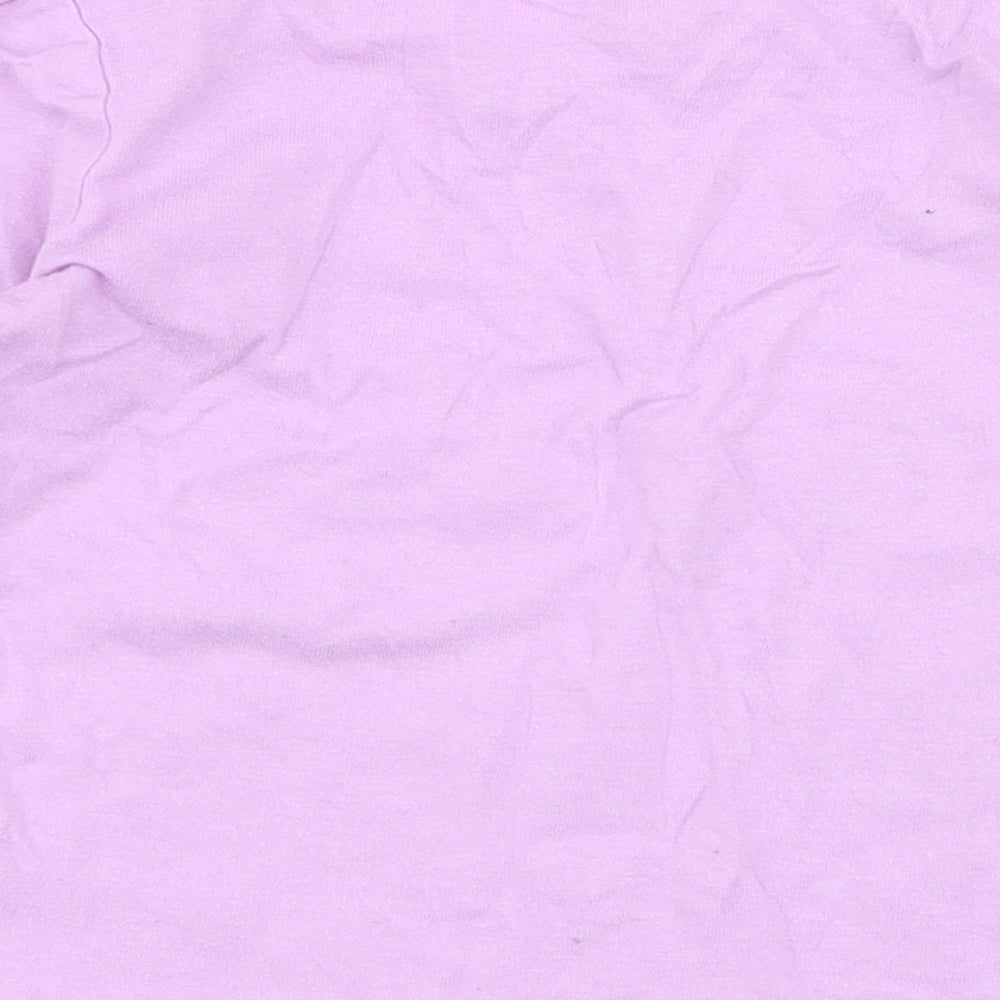Favourites Girls Purple Cotton Jersey T-Shirt Size 4 Years Round Neck Pullover - glitter chaser