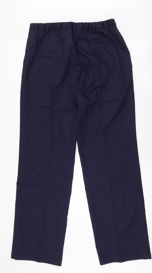 Tailored Image Mens Blue Polyester Trousers Size 33 in L32 in Regular Zip