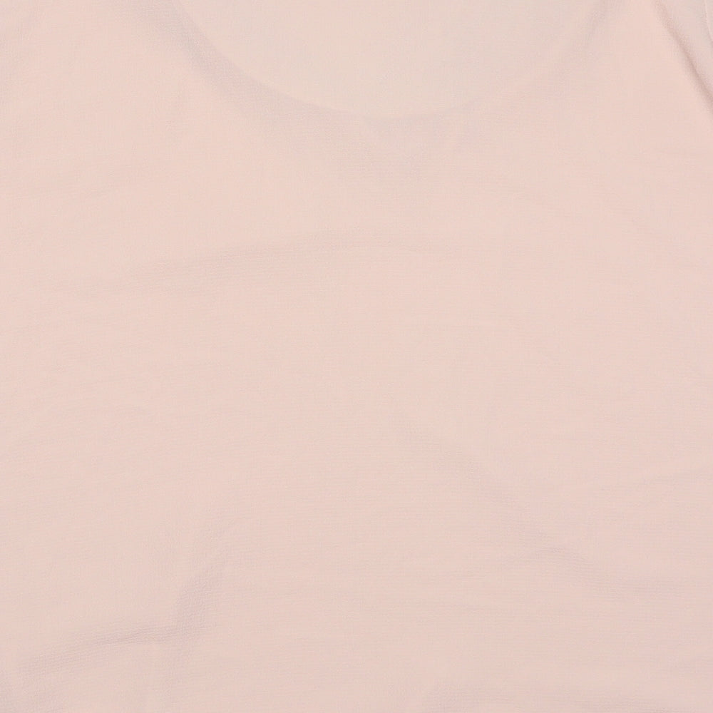 George Womens Pink Polyester Basic Blouse Size 14 V-Neck - cold Shoulder