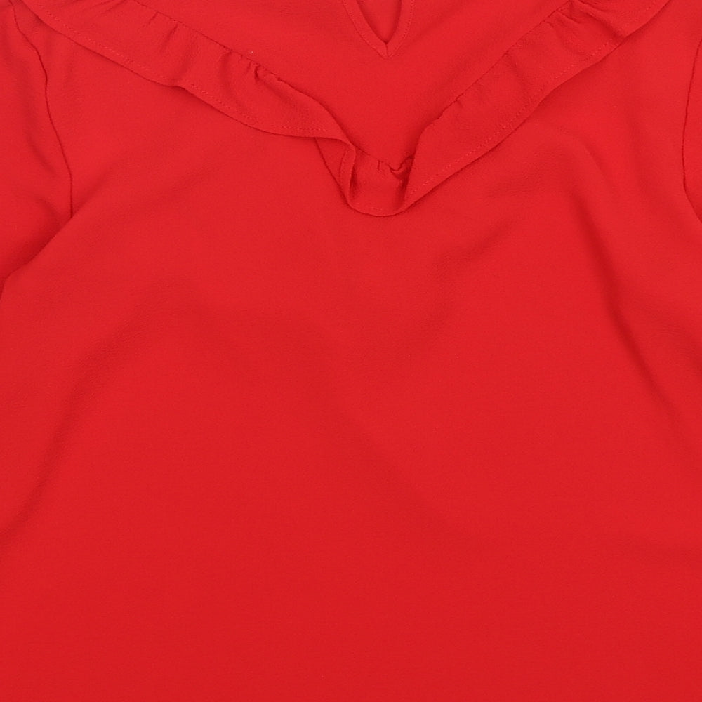 Womens UK Size 8 New Look Red Basic Blouse