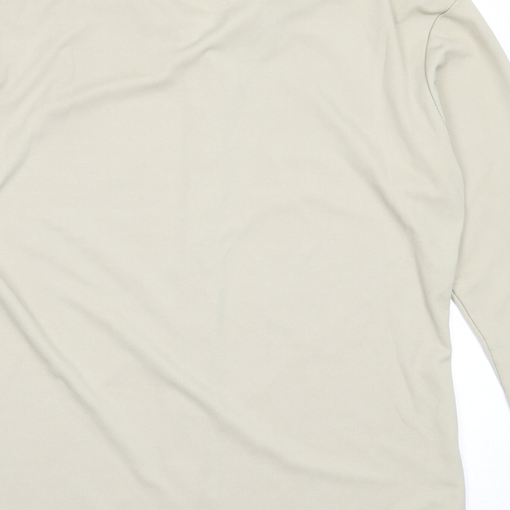 Womens UK Size M Exhibit Beige Basic Button-Up