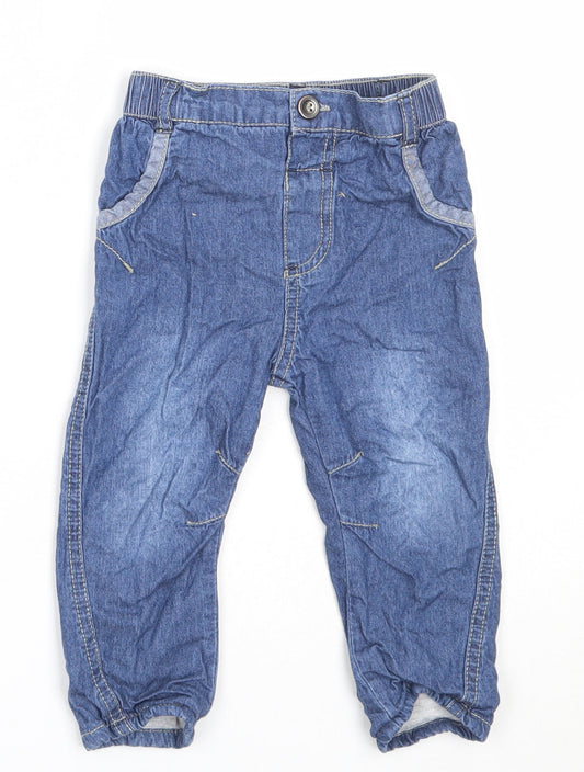 George Boys Blue Cotton Capri Jeans Size 9-12 Months