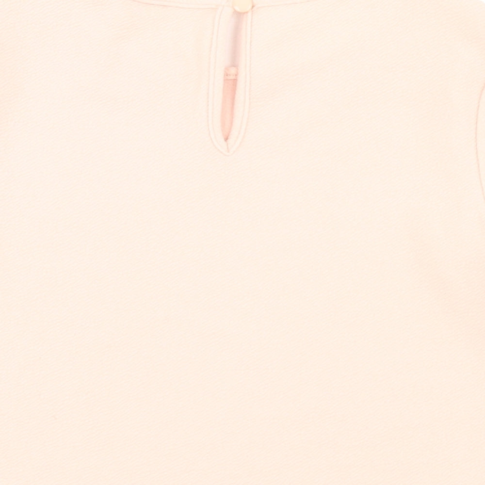 915 Generation Girls Pink Polyester Cropped Blouse Size 11 Years Round Neck Button