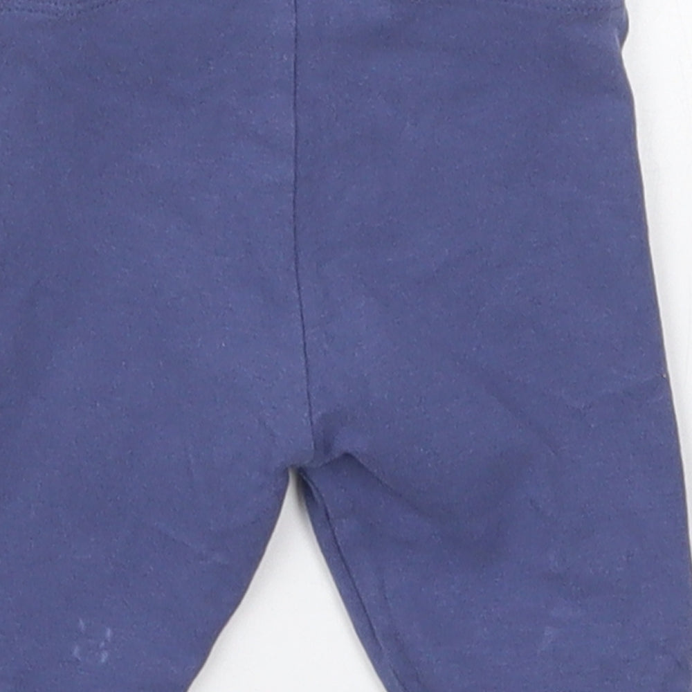 NEXT Girls Blue Cotton Cropped Leggings Size 3-6 Months