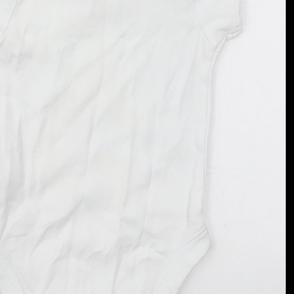 F&F Baby White Cotton Babygrow One-Piece Size 3-6 Months Button