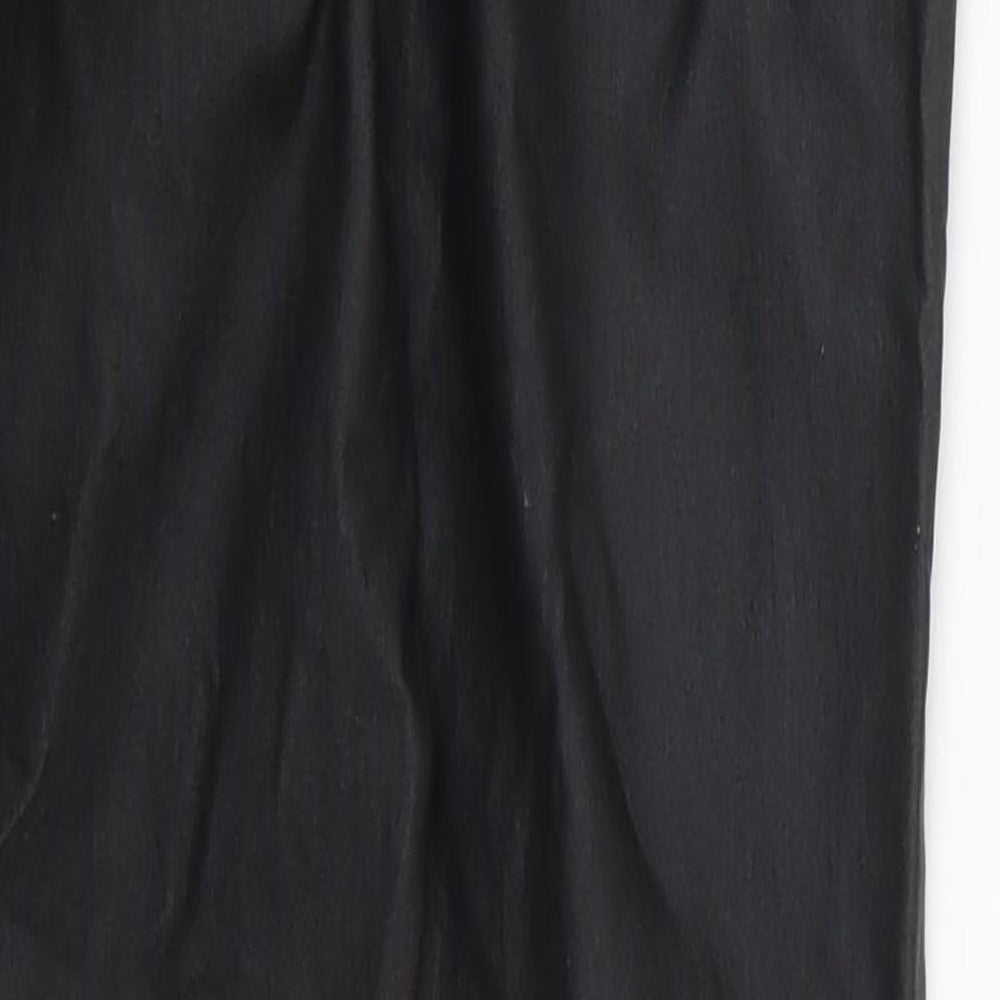 Denim Co Womens Black Viscose Trousers Size 8 L28 in Regular Button