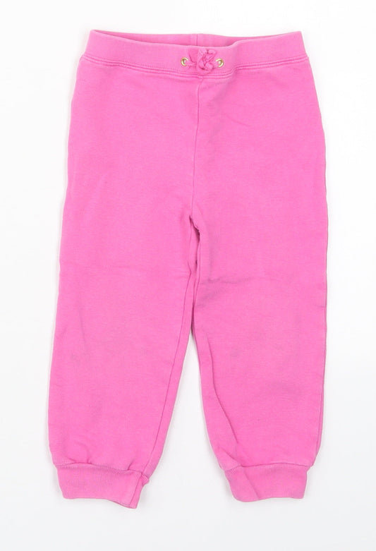 Juicy Couture Girls Pink Cotton Sweatpants Trousers Size 18-24 Months Drawstring