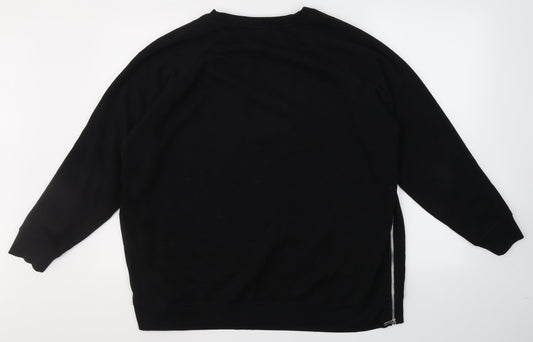 Primark Womens Black Round Neck Polyester Pullover Jumper Size L