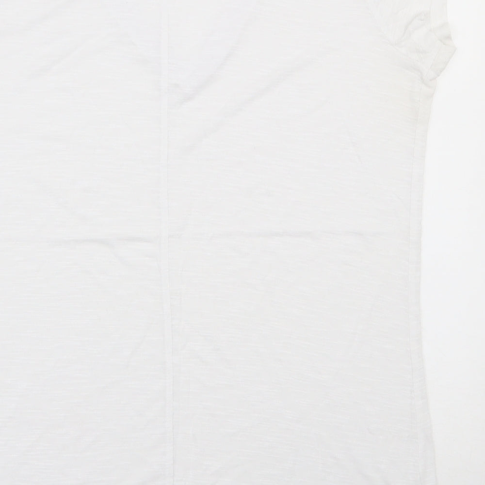 Primark Womens White Viscose Basic T-Shirt Size 10 V-Neck