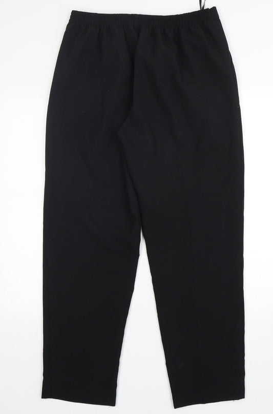 Classics Womens Black Polyester Trousers Size 14 L29 in Regular