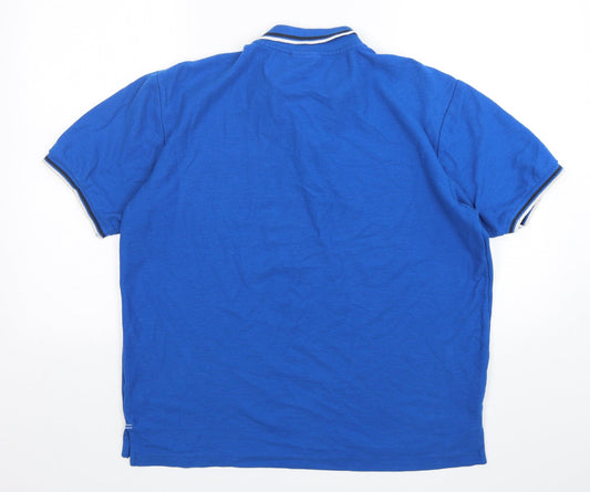 Slazenger Mens Blue Polyester Polo Size L Collared Pullover