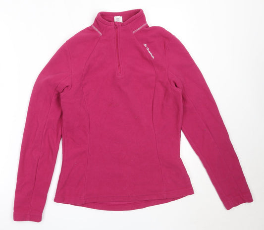 Additional front view of Decathlon women’s pink polyester henley sweatshirt, size M