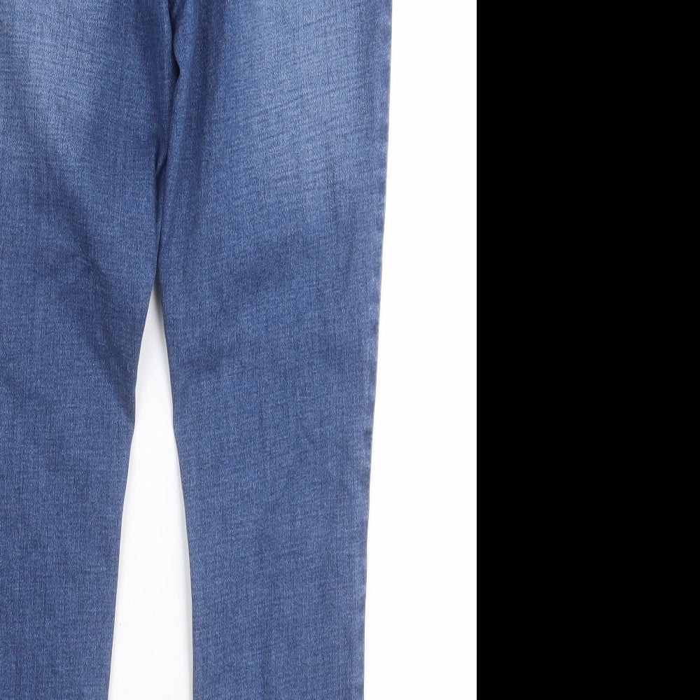 Matalan Womens Blue Cotton Skinny Jeans Size 12 L27 in Regular Button