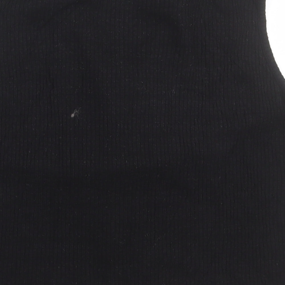 Brand and care label for Atmosphere women’s black viscose cropped tank, size UK 14, v-neck
