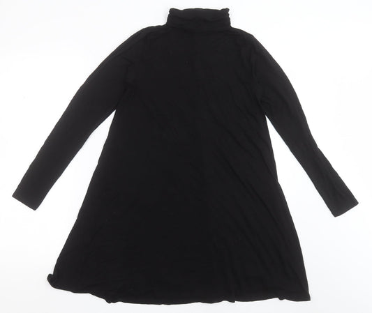 Very Womens Black Viscose A-Line Size 8 Roll Neck Pullover