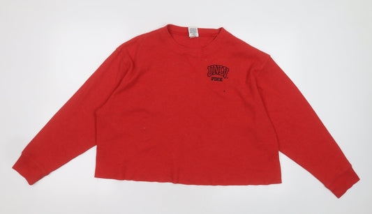 Womens UK Size L PINK Red Pullover Jumper