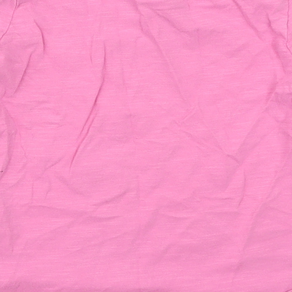 Mothercare Girls Pink Cotton Basic T-Shirt Size 3-4 Years Crew Neck Pullover