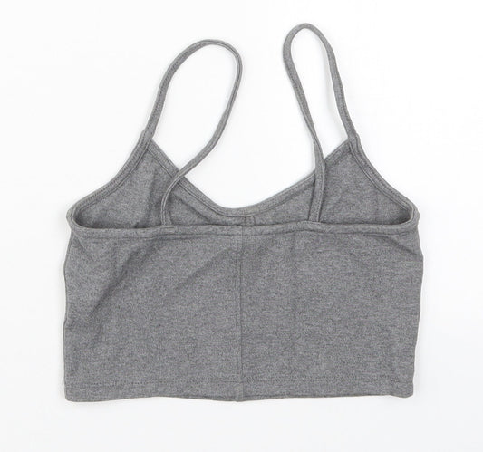 Womens UK Size 8 Topshop Grey Cropped Tank