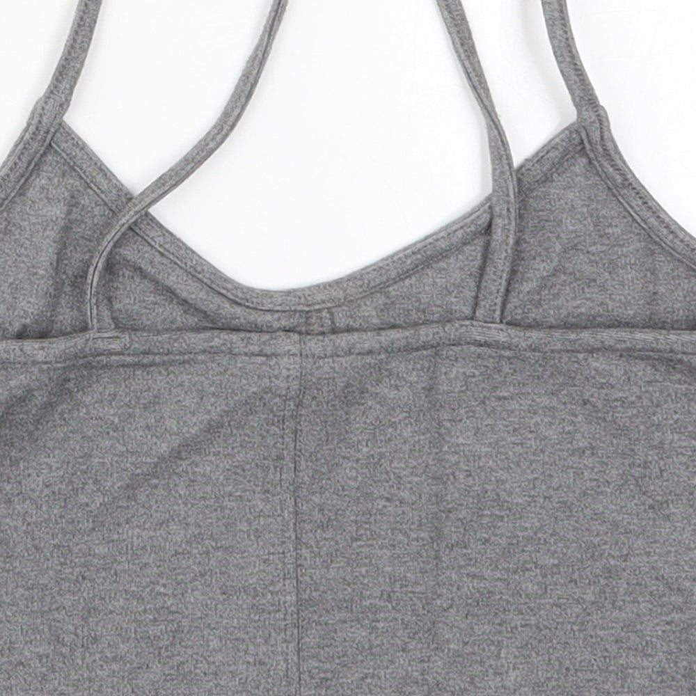 Womens UK Size 8 Topshop Grey Cropped Tank