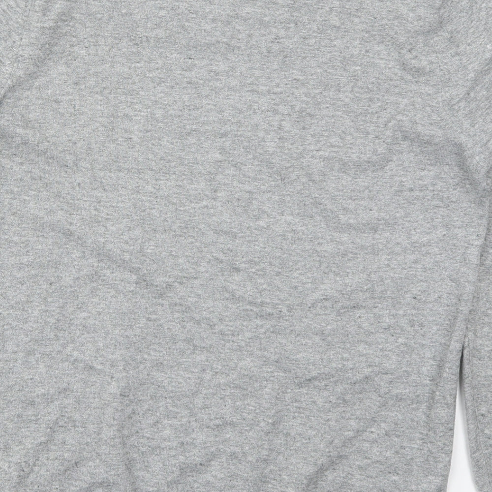 NEXT Mens Grey V-Neck Cotton Pullover Jumper Size S