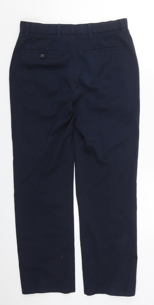 NEXT Mens Blue Polyester Trousers Size 30 L28 in Regular Button