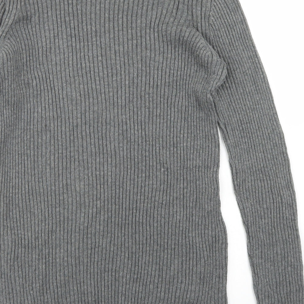 Womens UK Size L Mango Grey Pullover Jumper