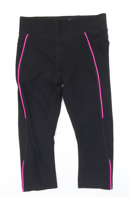 Athletic Works Womens Black Polyester Compression Shorts Size S L18 in Regular