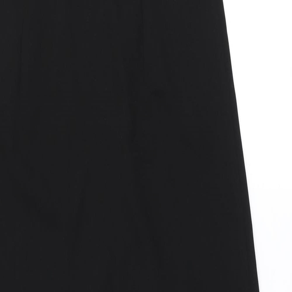 Almost Famous Womens Black Rayon A-Line Size 8 Round Neck Zip