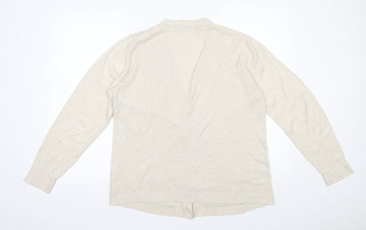 Womens UK Size 14 Isle Beige Cardigan Jumper