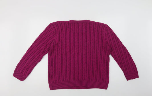 Womens UK Size L CHIC Purple Pullover Jumper