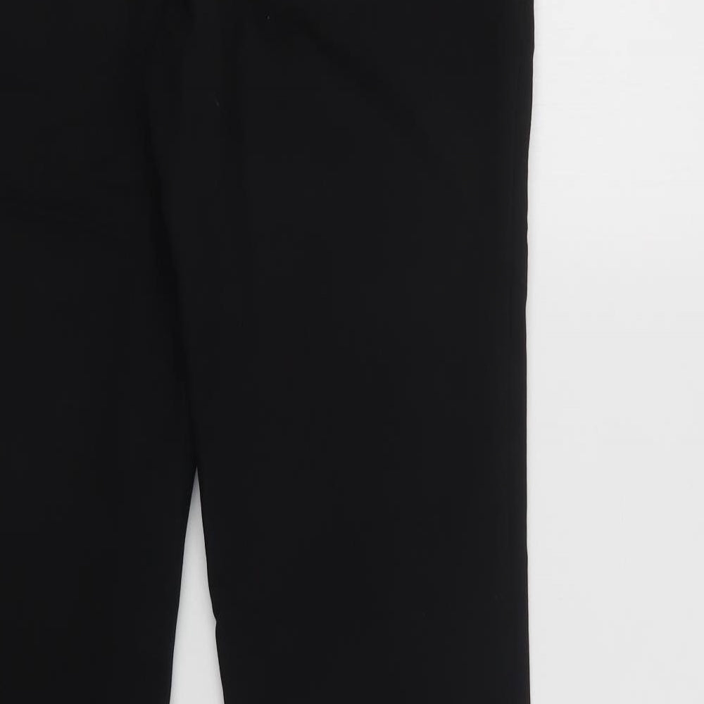 Brand and care label for Mango women’s black dress pants trousers, size UK 10, 28-inch leg regular button