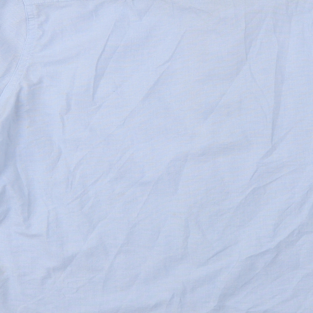 Steel & Jelly Mens Blue Cotton Button-Up Size M Collared Button